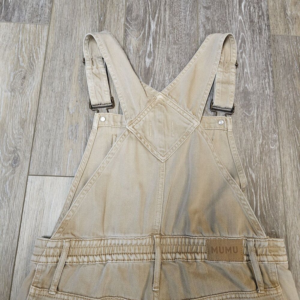 Show Me Your Mumu San Fran Overalls Tanline Wide Leg Flare Denim Women's Large - Picture 7 of 9